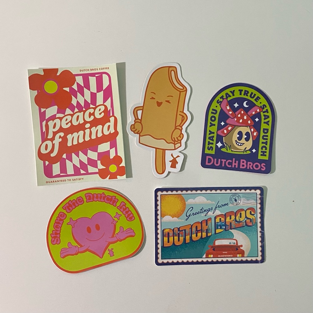 Pack of 5 Dutch Bros Stickers